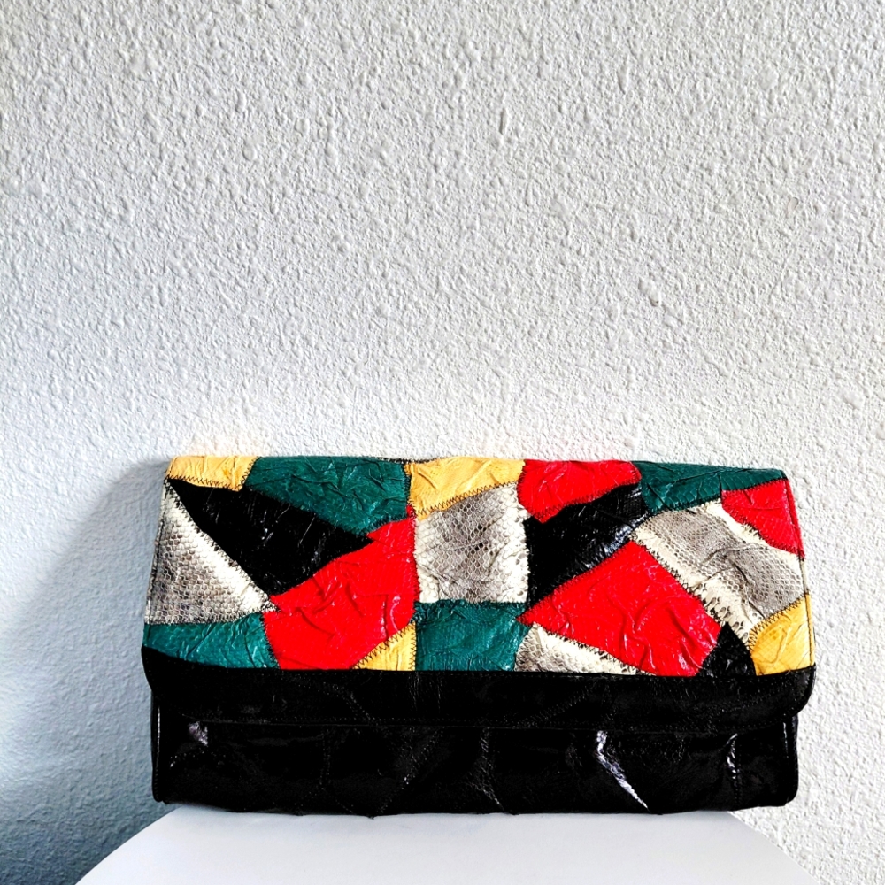 Multicolor Patchwork Clutch - image 4